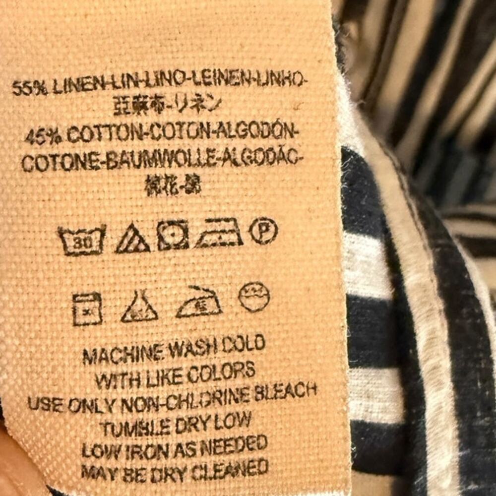 FREE PEOPLE Faded In The Morning Striped Linen Blend Shirt Dress SM - Picture 10 of 12